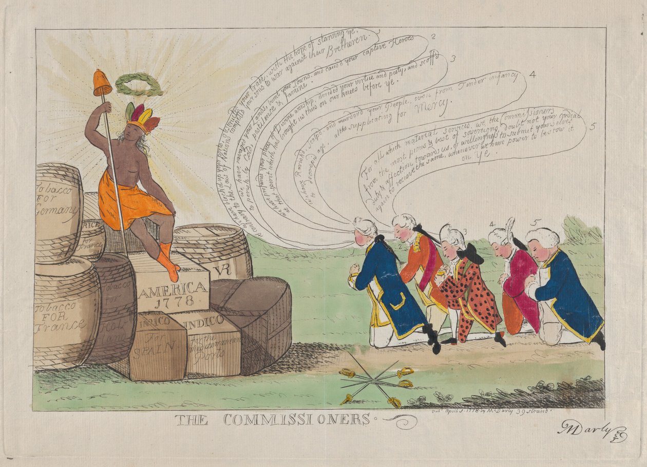 Kommissærerne, 1. april 1778. af Matthew Darly