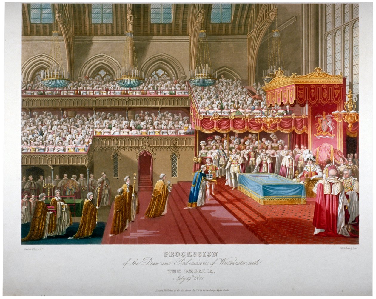 Kroning af kong George IV, Westminster Hall, London, 1821 1824. af Matthew Dubourg