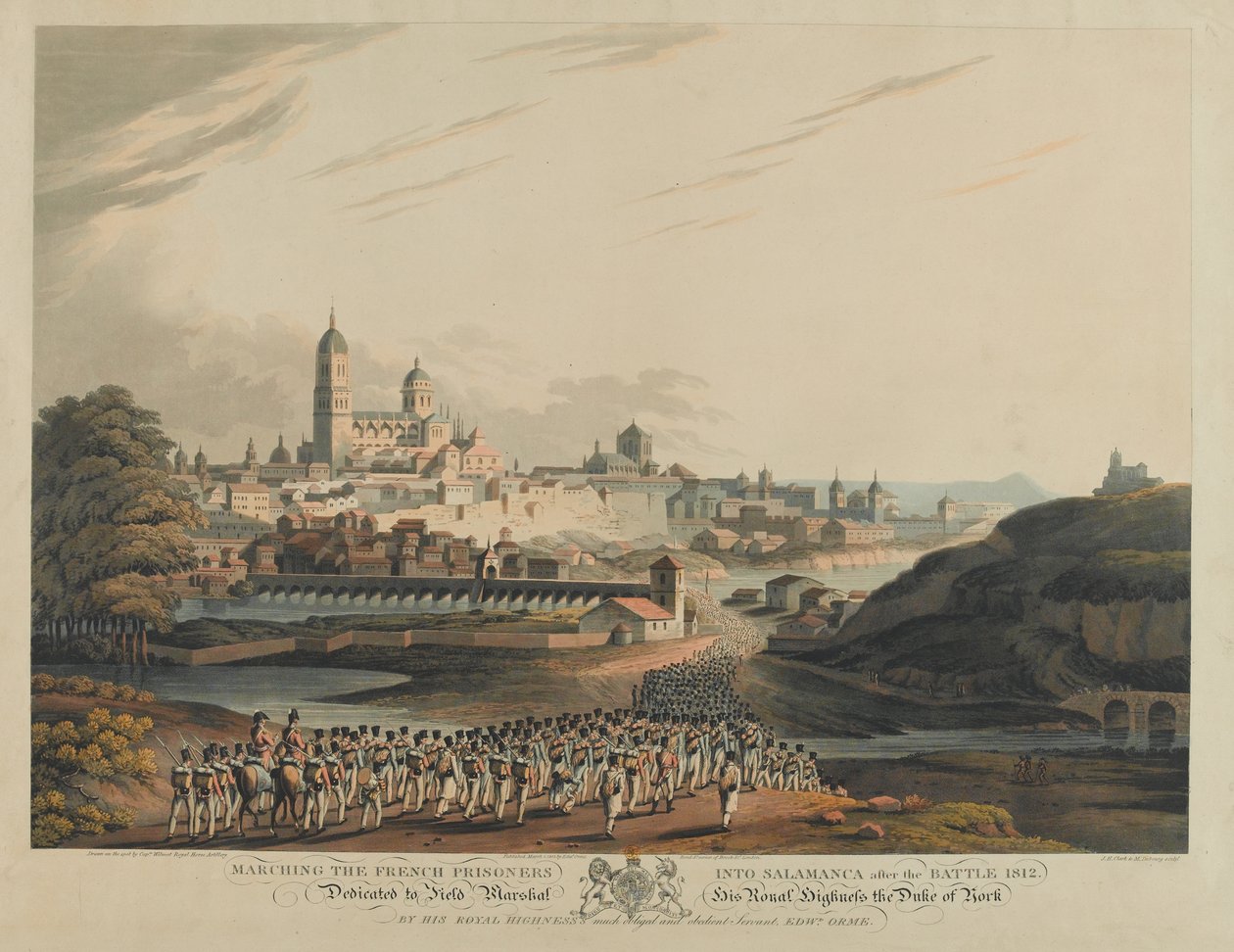 Marcherer de franske fanger ind i Salamanca efter slaget 1812 af Matthew Dubourg