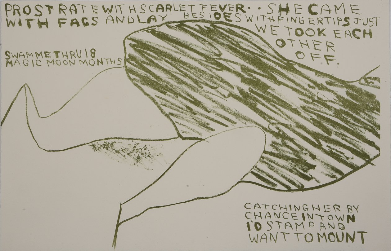 hun kom med bøsser, 2009 (litografi) af Matthew Hilton