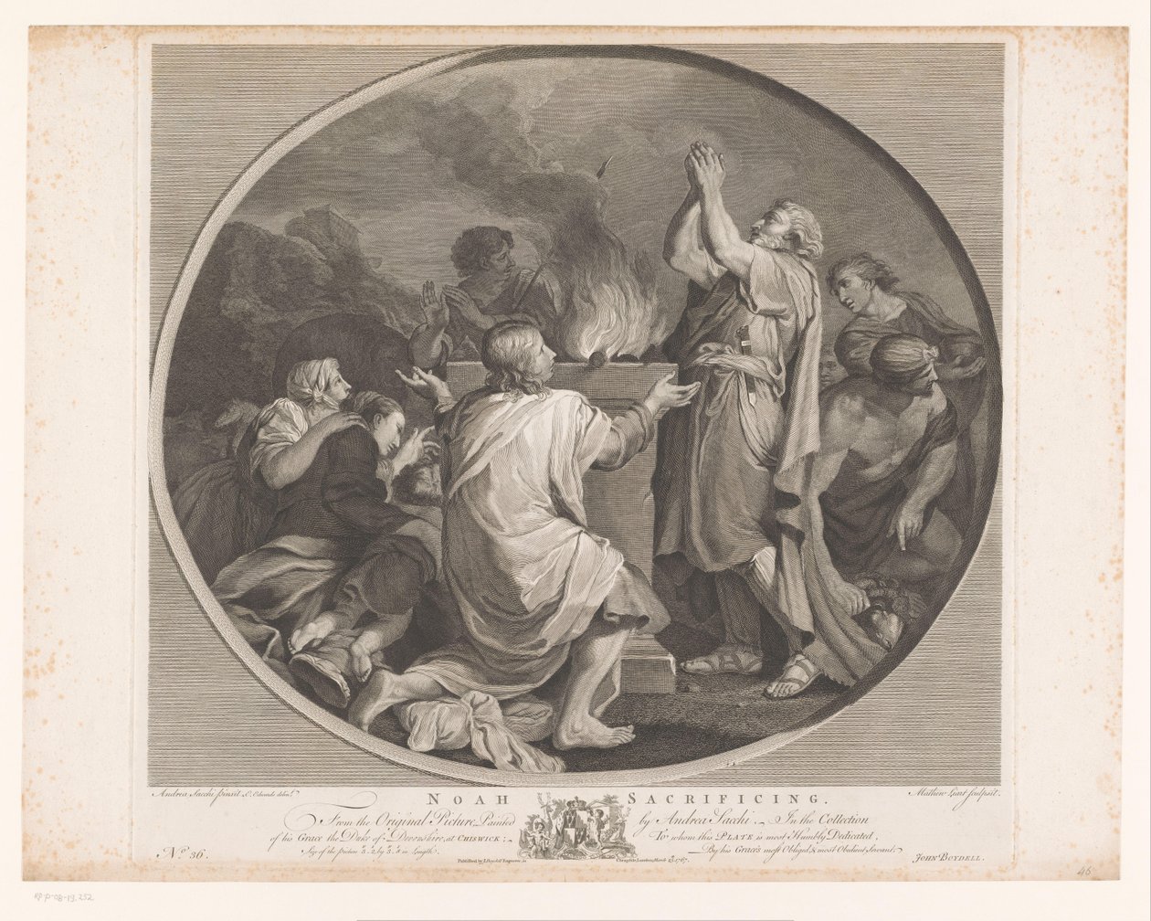 Noas offer Noah Sacrificing (titel på objekt) Hovedmalerier i England (serietitel) The Most Capital Paintings in England (serietitel) af Matthew Liart