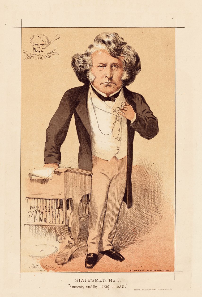 Statsmand nr. 1, Amnesty og lige rettigheder til alle, pub. 1871 (farve litho) af Matthew