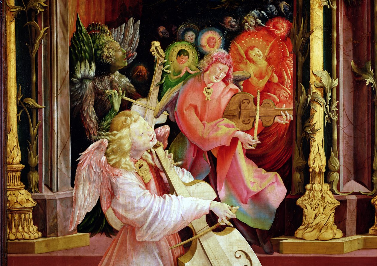 Englemusikanter, fra Englekoncerten fra Isenheim-altertavlen, ca. 1512-16 af Matthias Grünewald