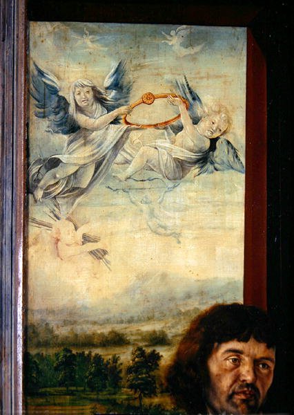 Engle, detalje fra Sankt Sebastian fra Isenheim-altertavlen, ca. 1512-16 af Matthias Grünewald