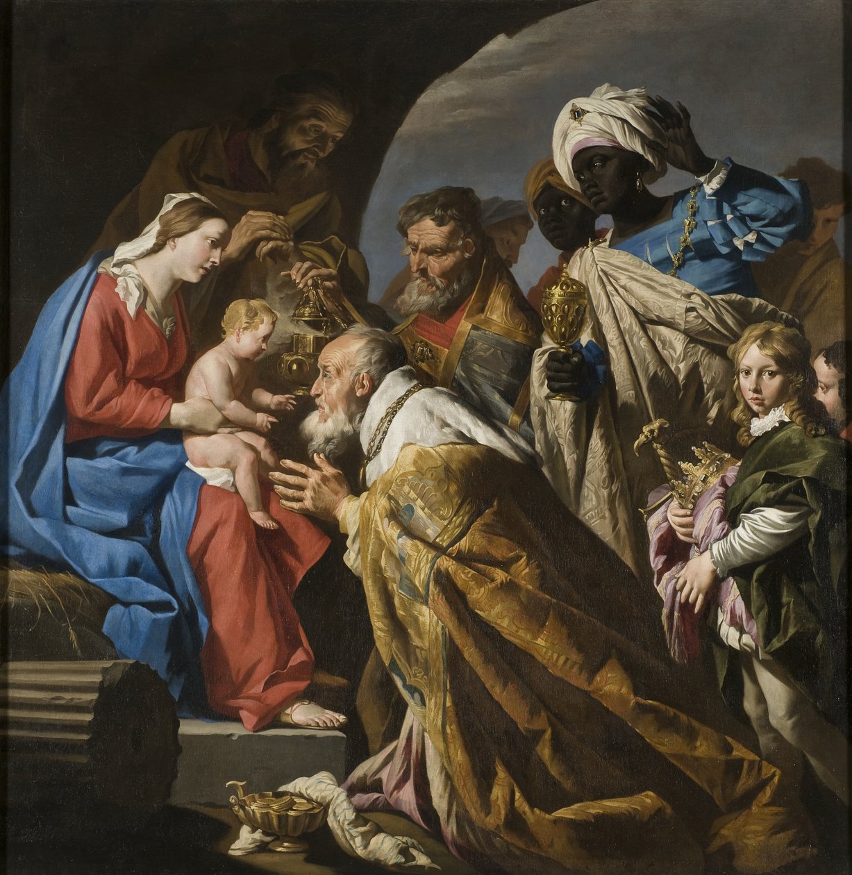 Magiernes tilbedelse, c.1630 af Matthias Stomer