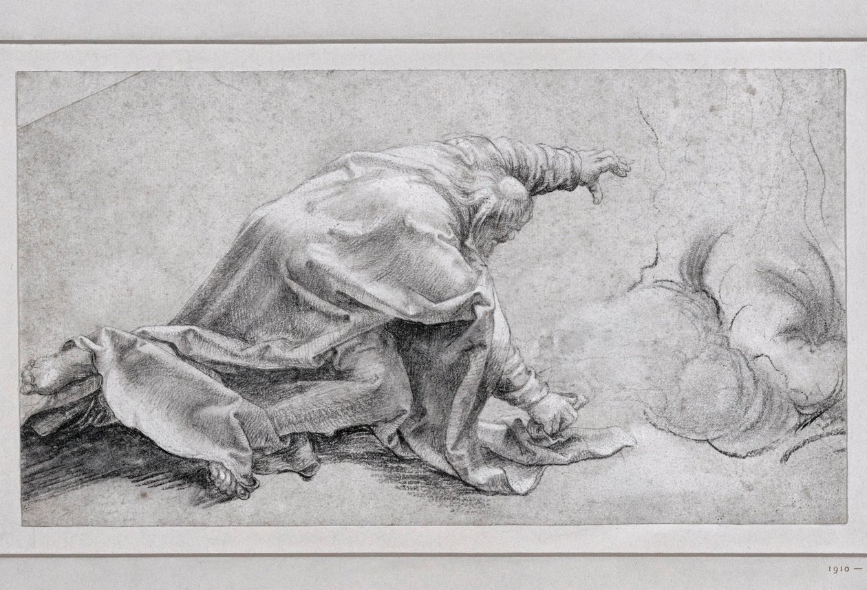 Sankt Peter, transfigurationens apostel, set fra siden ... af Matthias (after) Gruenewald
