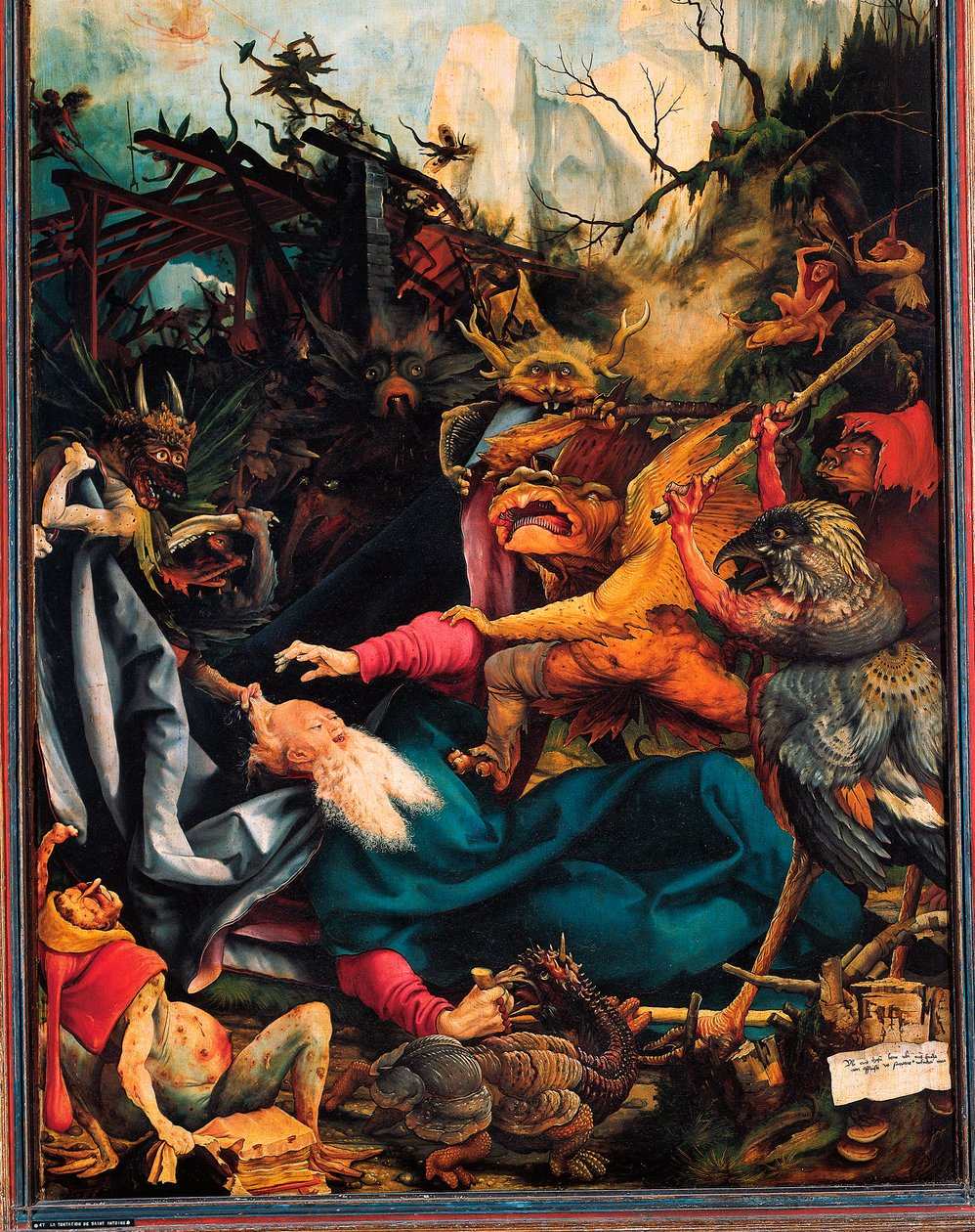 Detalje af Sankt Antonius den Stores fristelse, altertavle i Issenheim, ca. 1512-16 (olie på panel) af Matthias (c.1480-1528) Grunewald