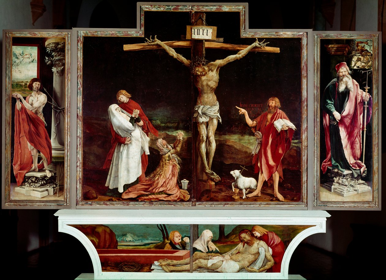 Isenheim-altertavlen, ca. 1512-15 (olie på panel) af Matthias (c.1480 1528) Grunewald