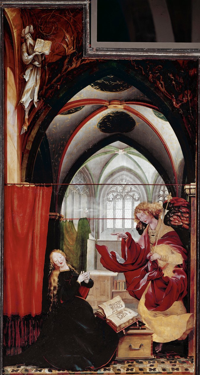 Bebudelsen, altertavle af Issenheim (olie på panel af Matthias (c.1480 1528) Grunewald