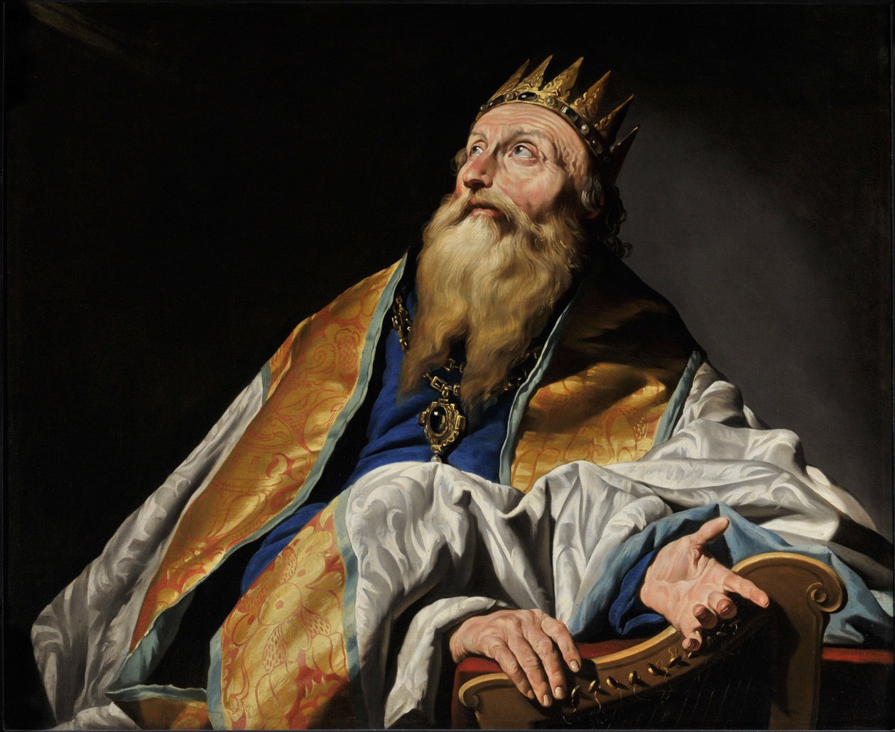 Kong David af Matthias (c.1600 p.1650) Stomer