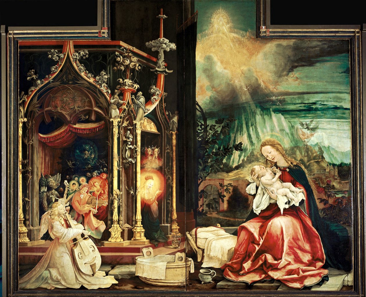 Englenes koncert (maleri på lindetræ) af Matthias Gruenewald