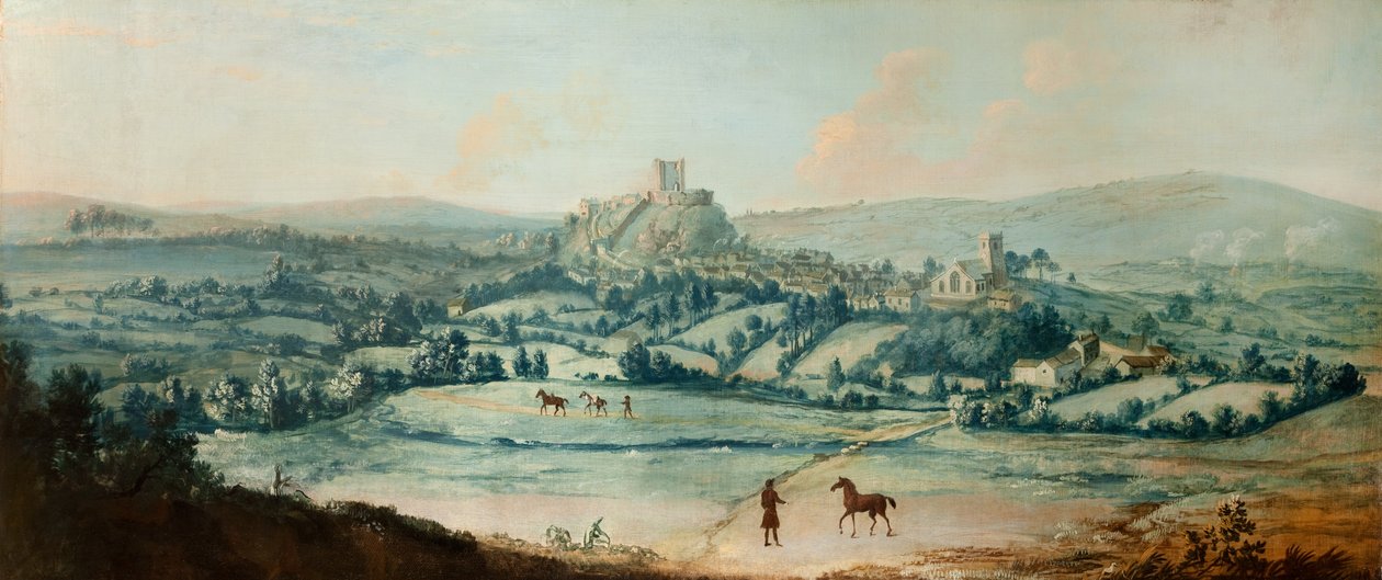 Distant View of Clitheroe, ca. 1730 (olie på lærredstavle) af Matthias Read