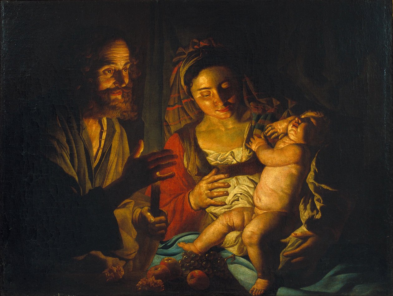 Den hellige familie af Matthias Stomer