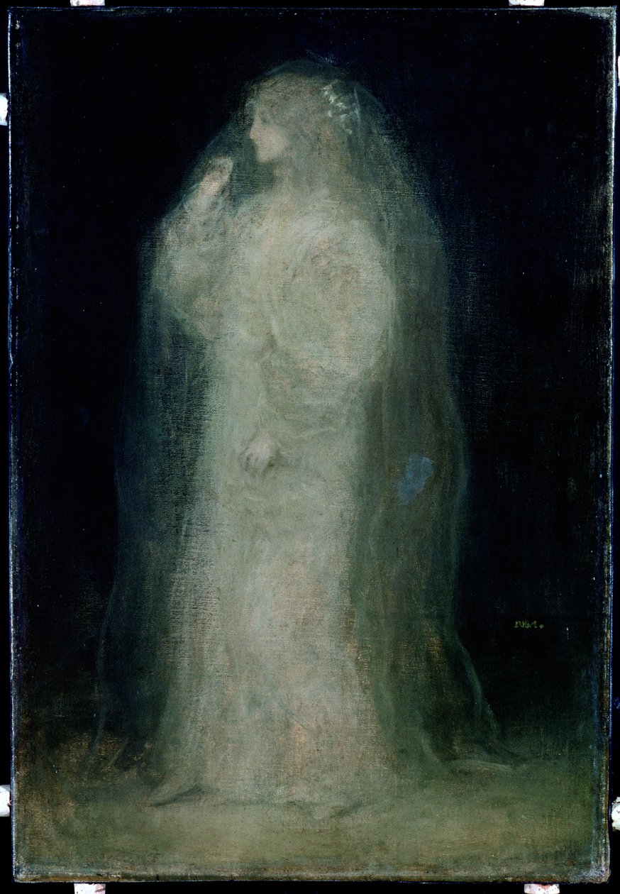 Bruden, eller begynderen, der tager sløret, ca. 1887 af Matthijs Maris