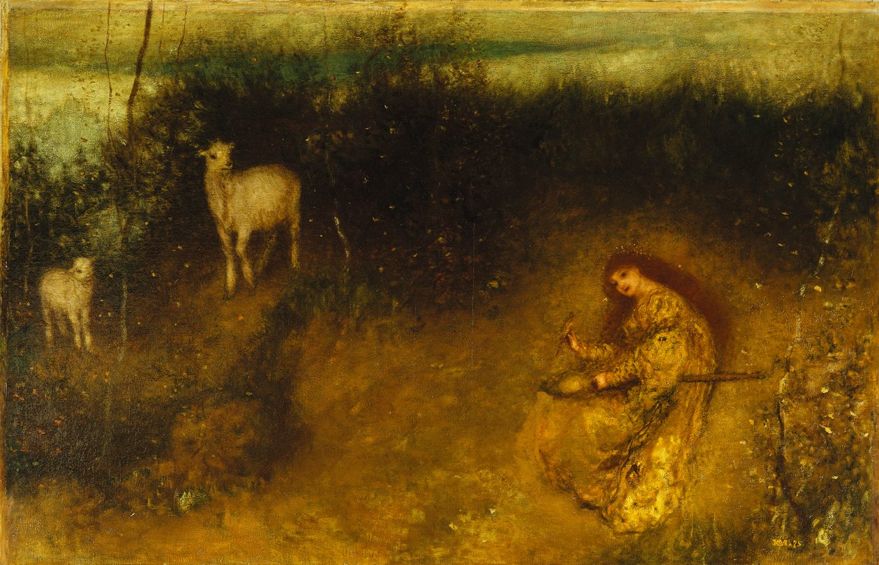 En pige med geder, 1875 af Matthijs Maris