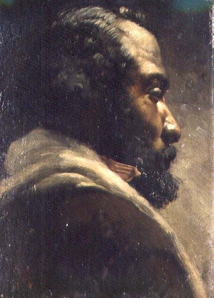 Hoved af en neger (panel) af Matthijs Maris