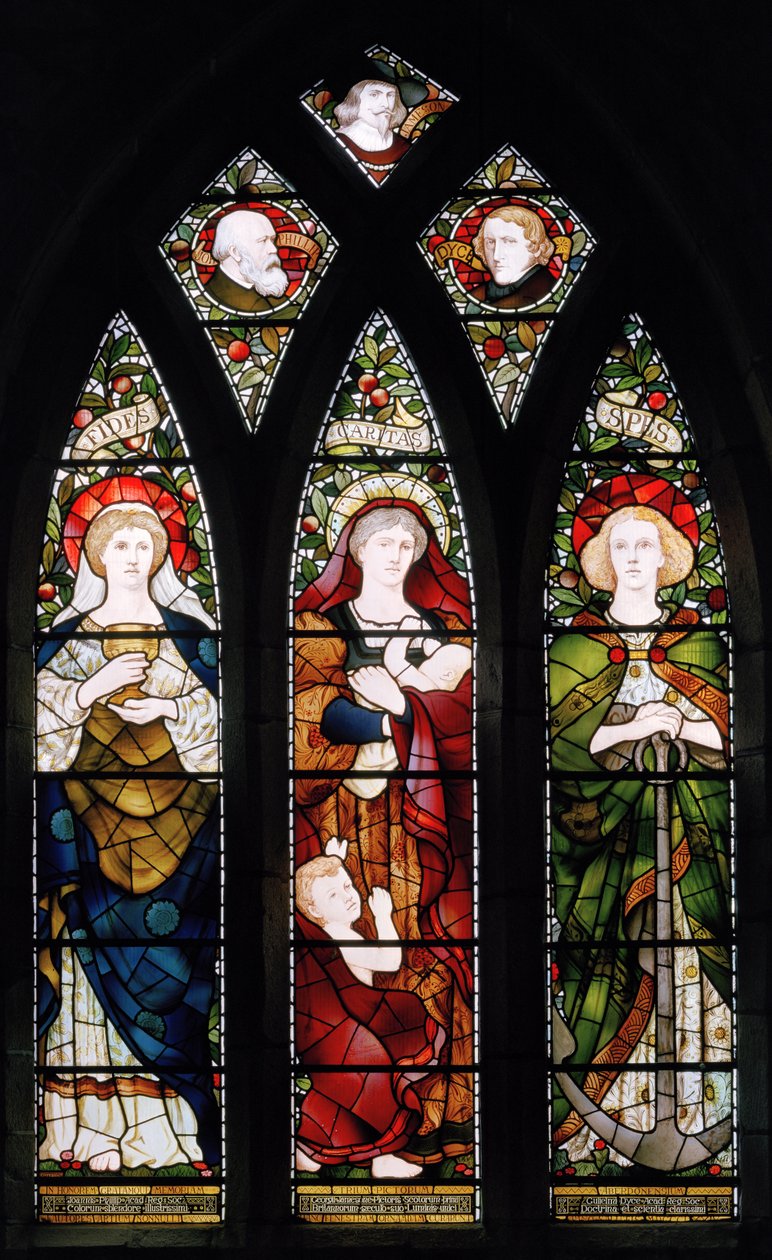 Malervinduet; Faith, Hope & Charity, St Machars Cathedral, 1873 af Matthijs Maris