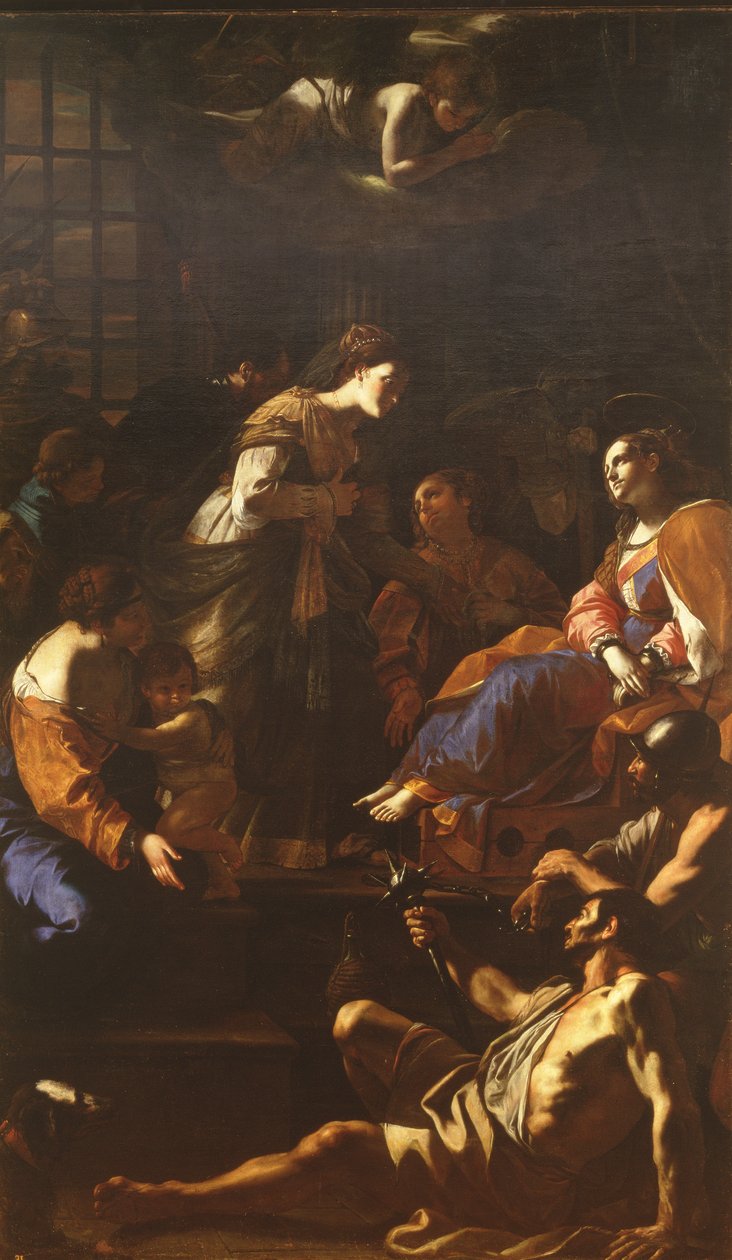 Den romerske kejserinde Faustina besøger den hellige Katarina af Alexandria i fængslet, ca. 1640-43 af Mattia Preti