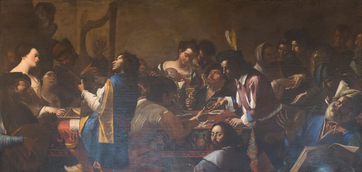 Allegori over de fem sanser af Mattia (1613 99) Preti