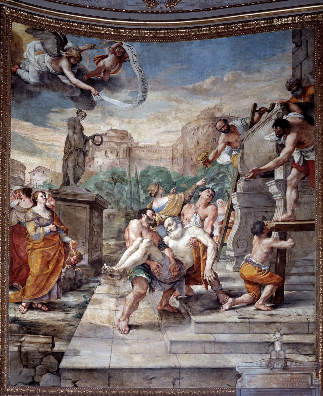 Begravelse af St. Andrew (fresko af Mattia Preti