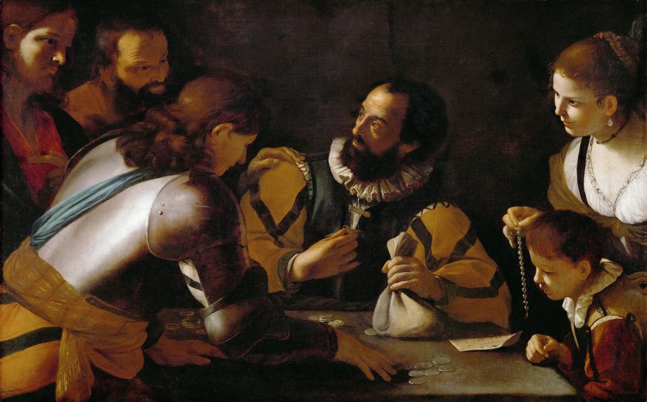 La vocation de Saint Matthieu - The Vocation of Saint Matthieu - Mattia Preti (1613-1699). Olie på lærred, ca. 1635. Mål : 104x164 cm. Kunsthistorisk Museum, Vienne af Mattia Preti