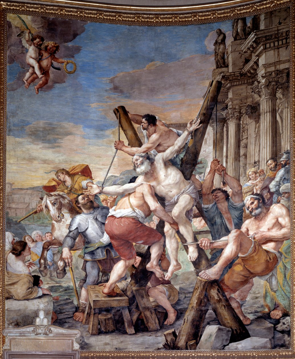 Sankt Andreas Martyrium (fresko af Mattia Preti