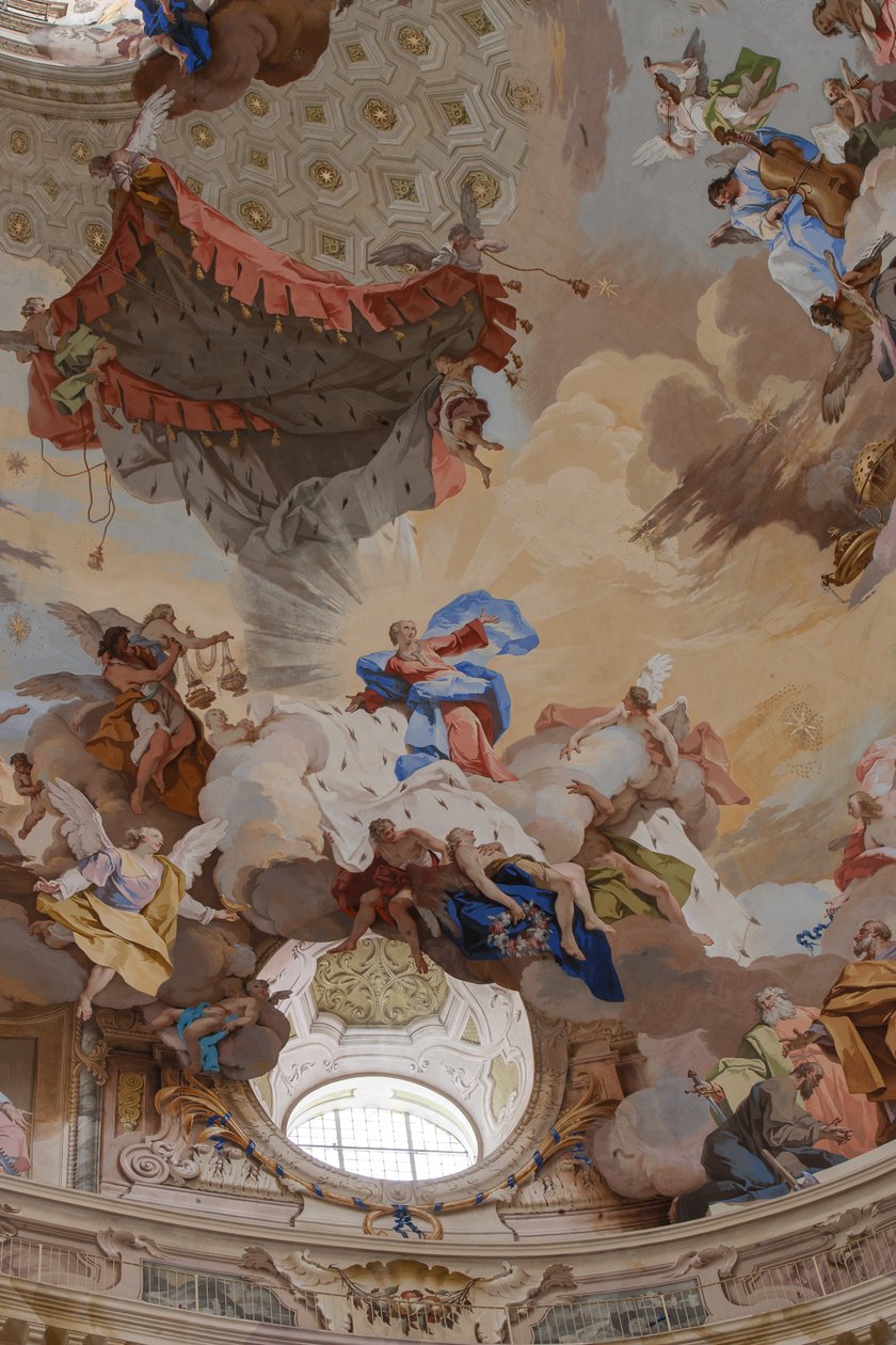Detalje af "The Assumption of Mary" af Mattia Biella Felice and Bibiena Giuseppe Galli Bortoloni