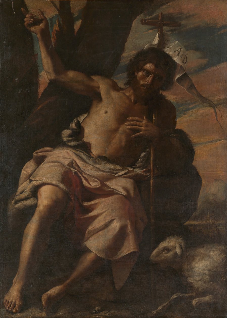 Johannes Døberens prædiken, ca. 1650. af Mattia Preti