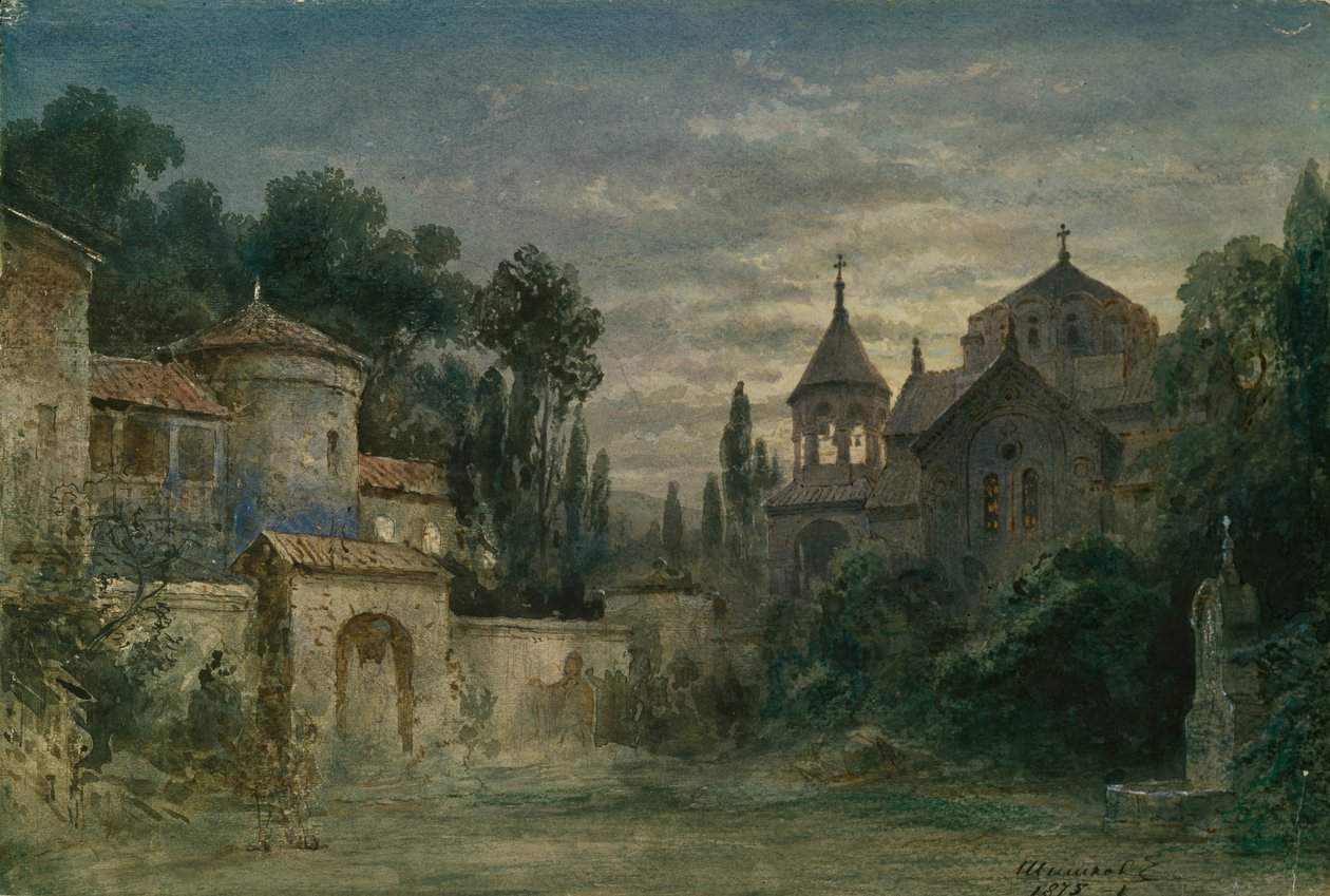 Scenedesign til operaen The Force of Destiny af G. Verdi, 1875 af Matvey Andreyevich Shishkov
