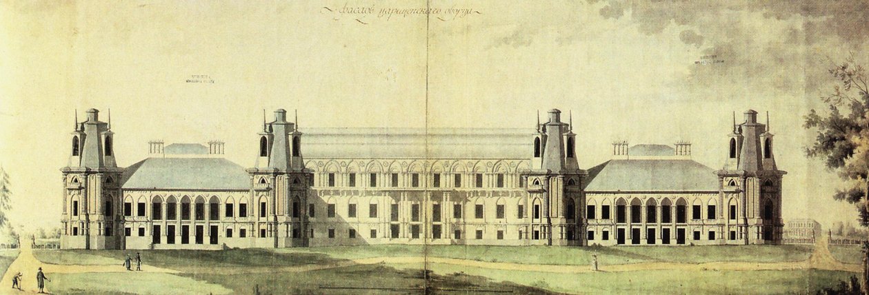 Tsaritsyno-paladset, ca. 1796 af Matvey Fyodorovich Kazakov