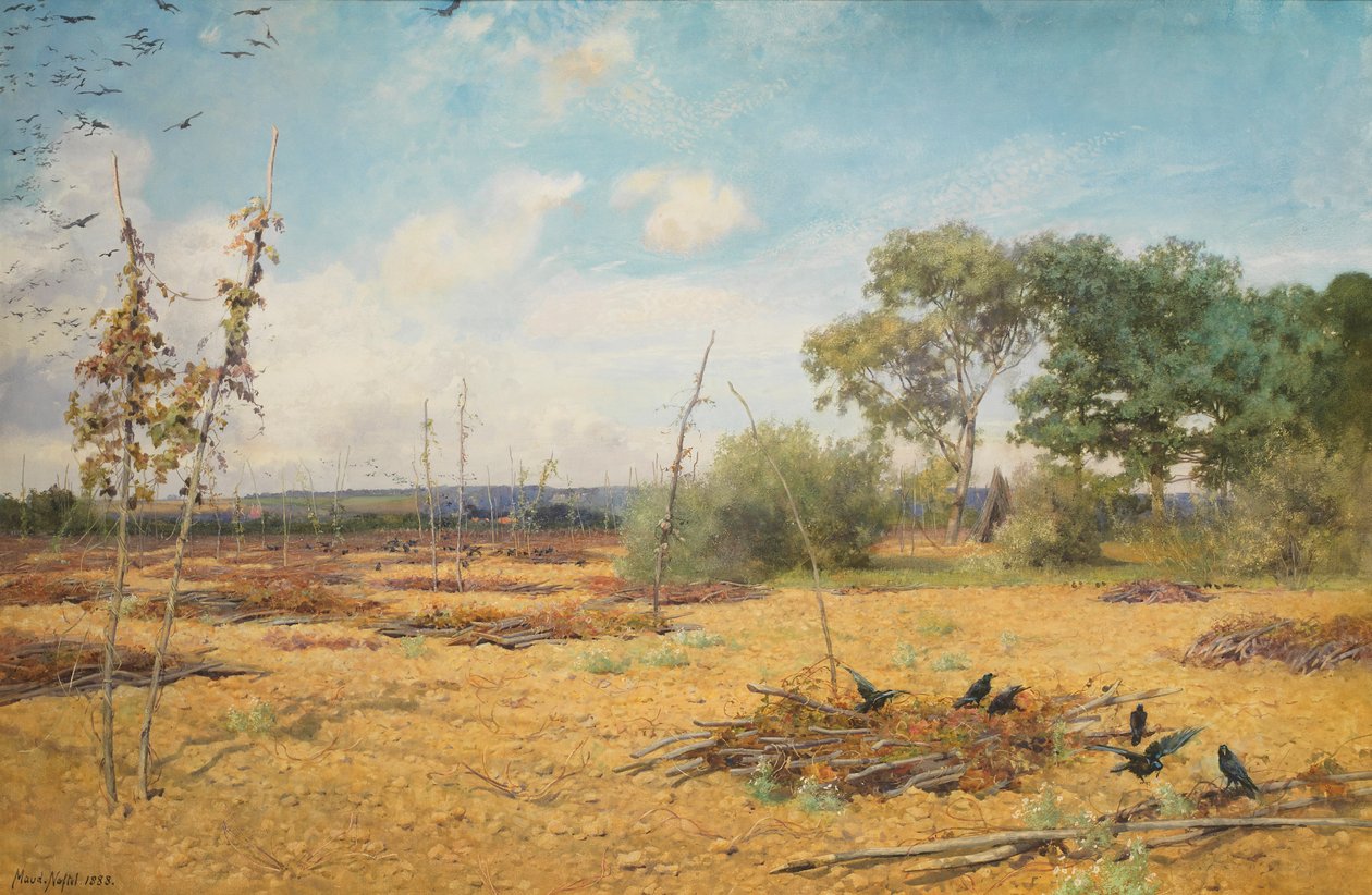 When Humles are Houseed and Gardens Bare, 1888 af Maud Naftel
