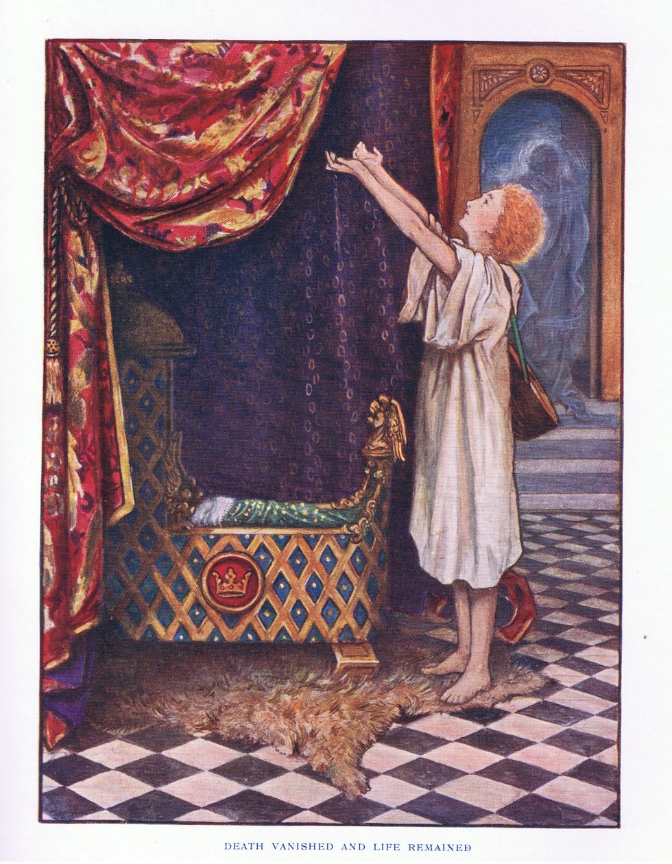 Døden forsvandt og livet forblev, illustration fra Lady And Fairy Tales, 1914 af Maud Tindal Atkinson