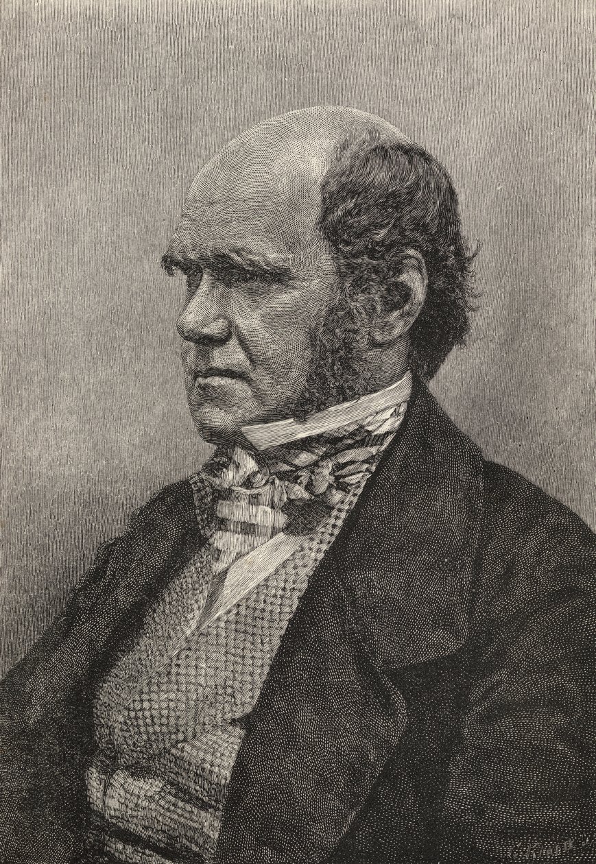 Charles Darwin på 45 år, illustration fra 