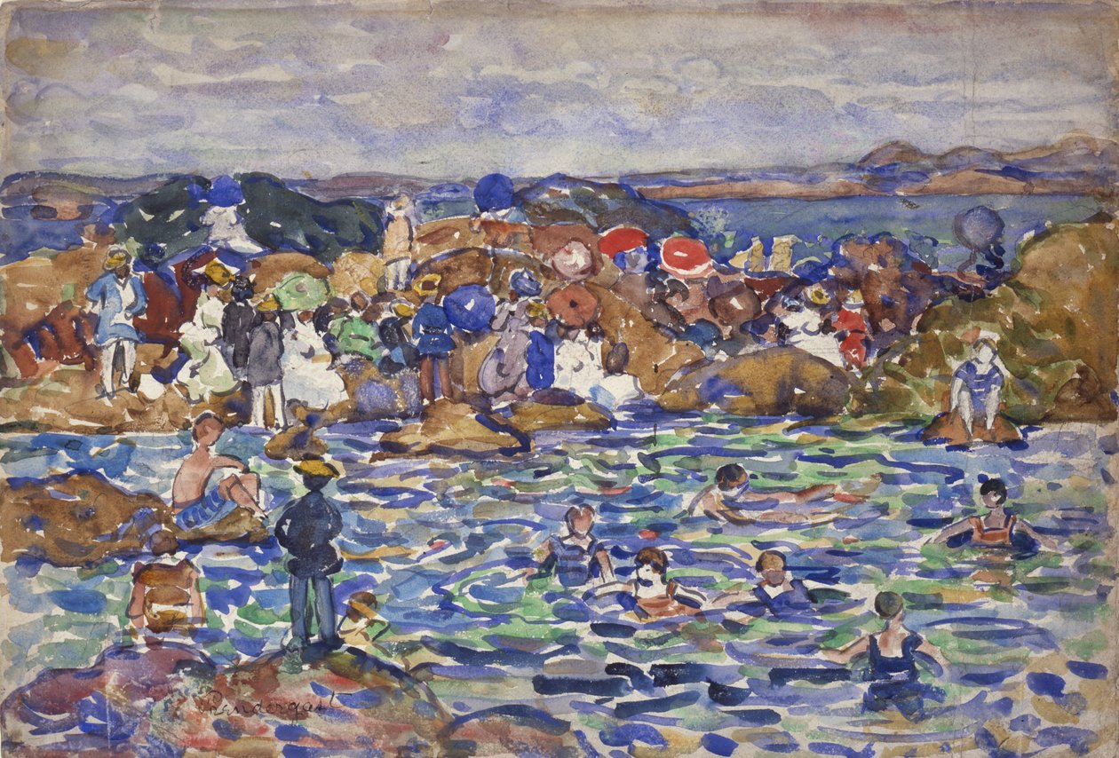 Ved kysten, St. Malo nr. 1, ca. 1907 af Maurice Brazil Prendergast