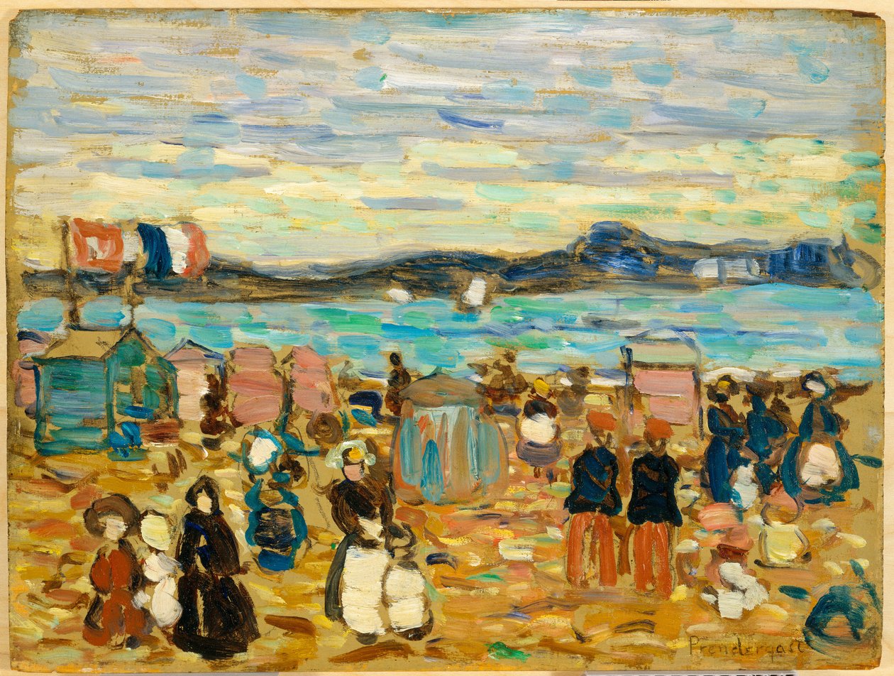 Badetelte, St. Malo, 1907 af Maurice Brazil Prendergast