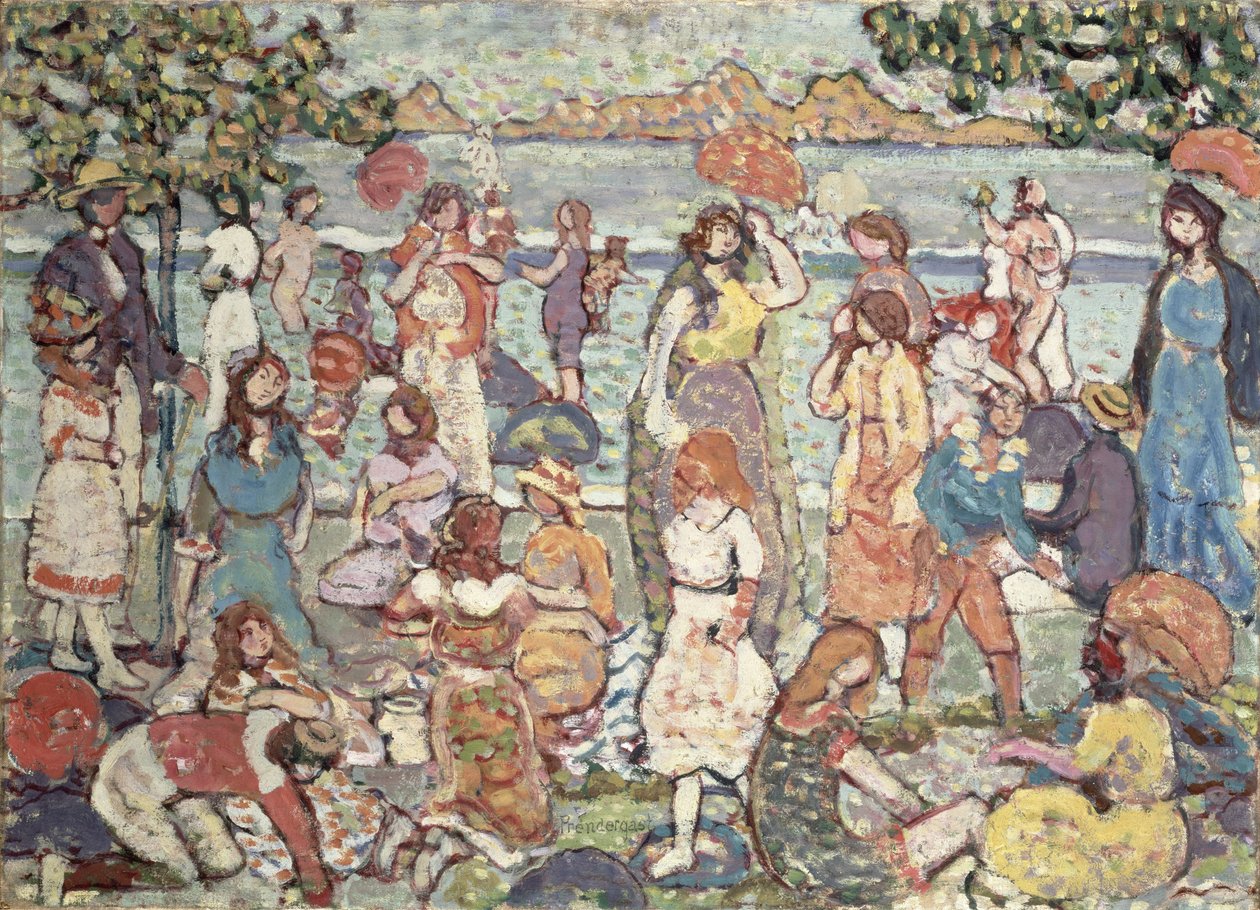 Landskab med figurer, 1921 af Maurice Brazil Prendergast