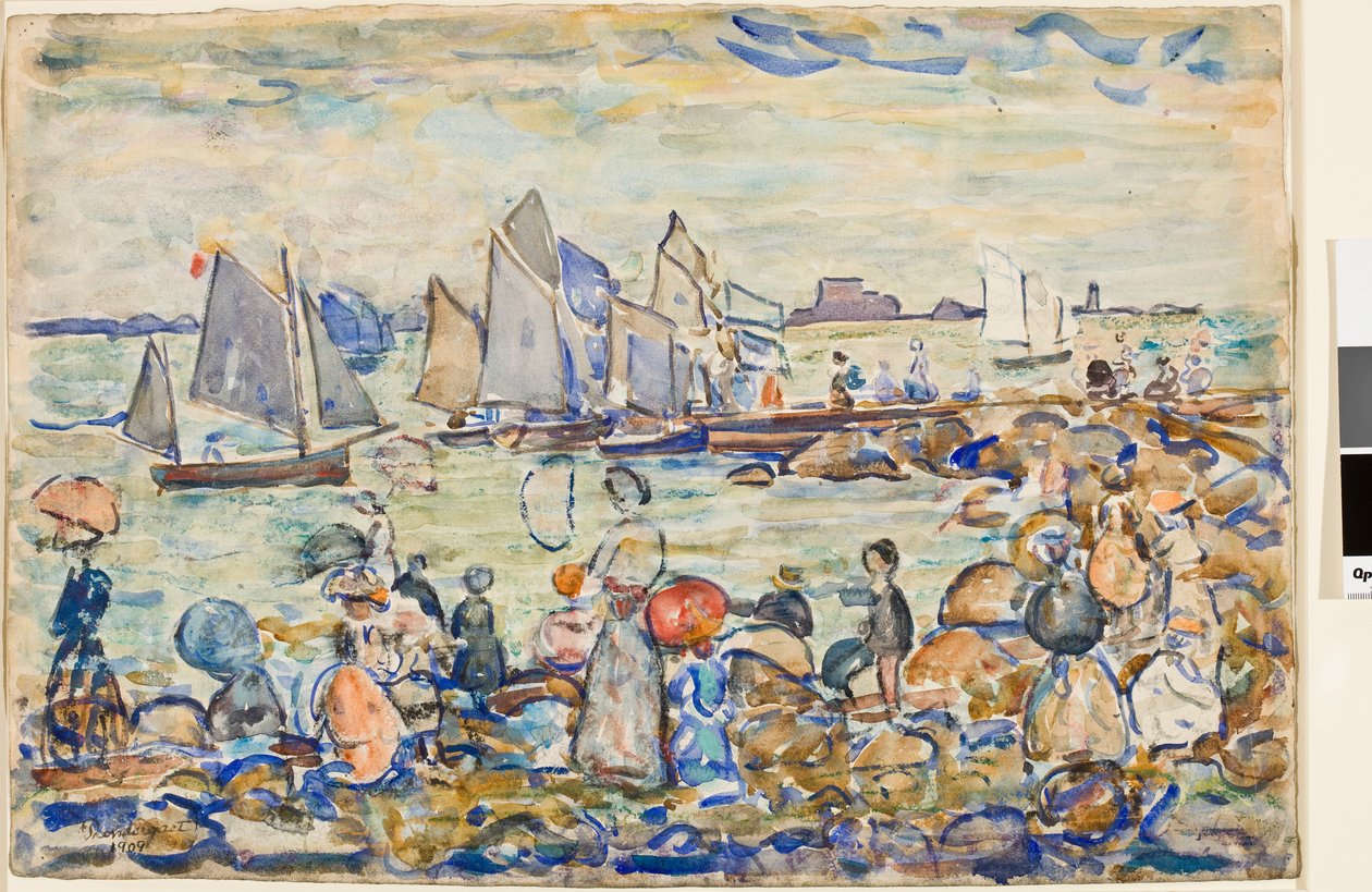 Le Port, St. Malo, Bretagne, 1909 af Maurice Brazil Prendergast