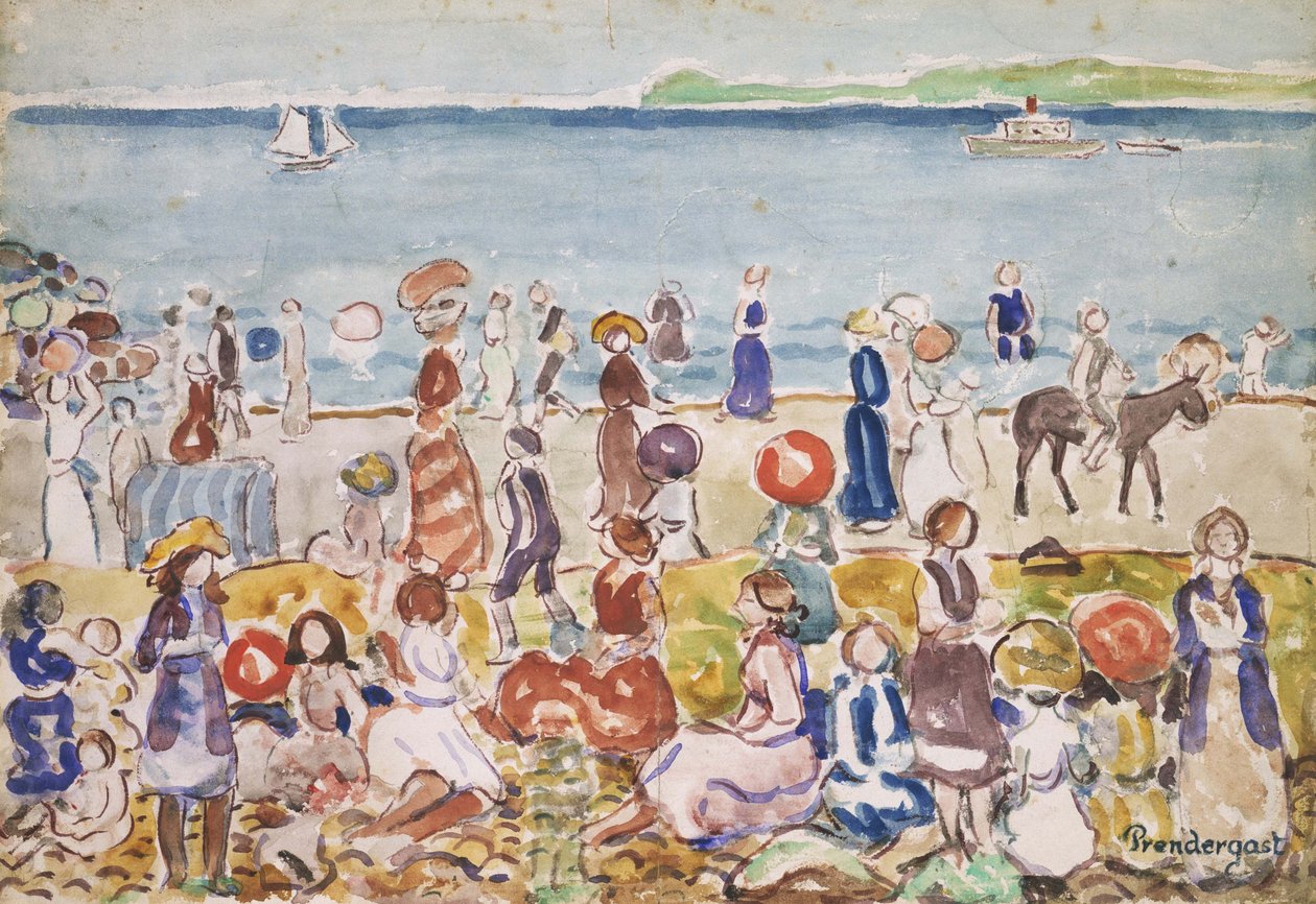 Revere Beach nr. 2 af Maurice Brazil Prendergast