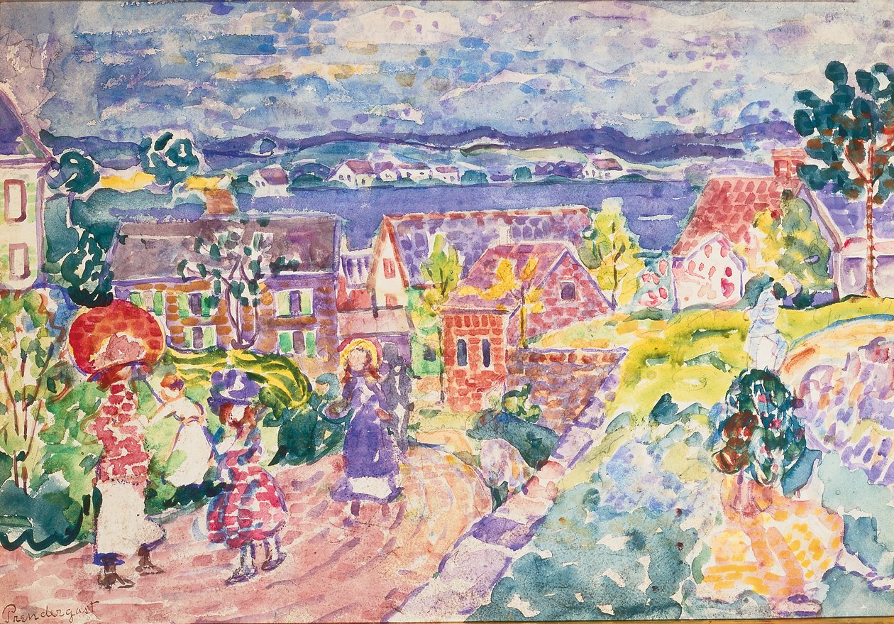 South Side Hills, ca. 1912-13 (wc på papir) af Maurice Brazil Prendergast