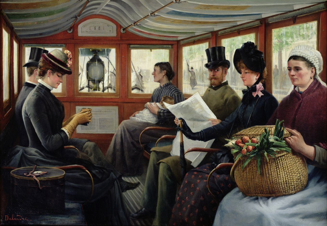 På Omnibus, 1880 af Maurice Delondre