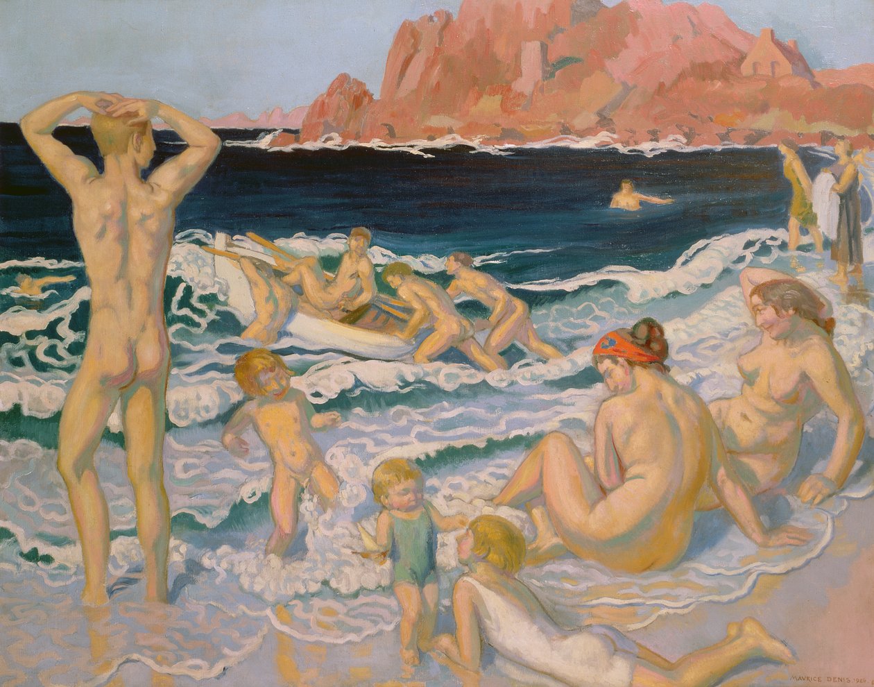 Strandscene med en båd af Maurice Denis
