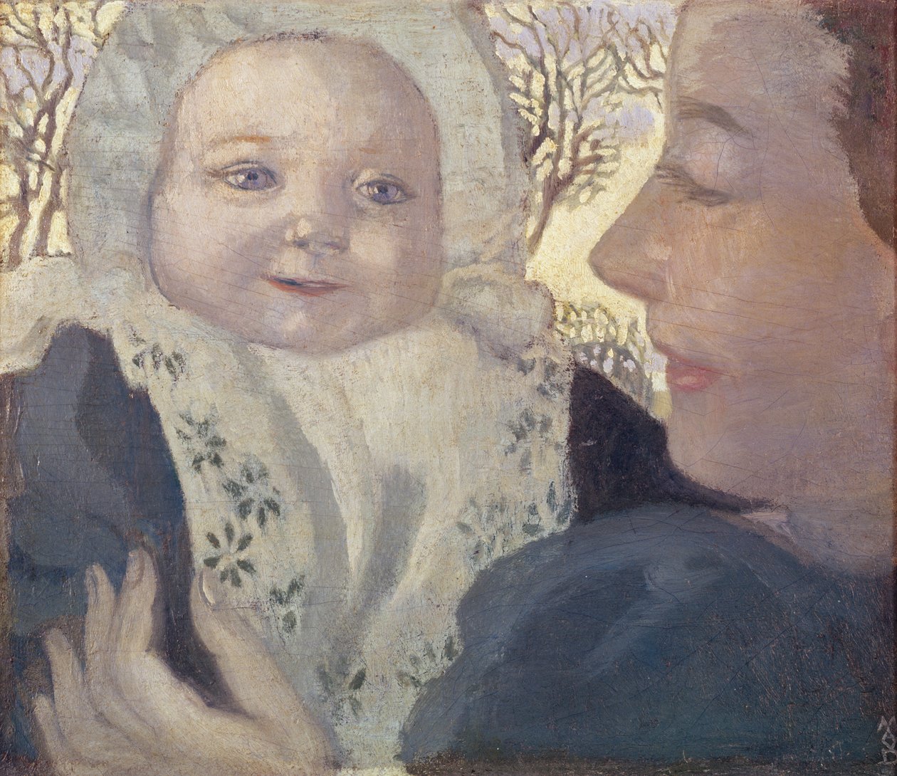 Bernadette og hendes mor, ca. 1900 (olie på kort) af Maurice Denis