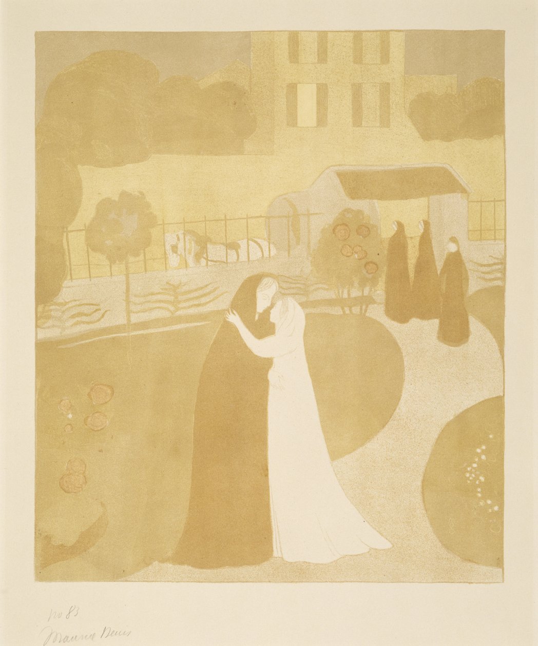 La Visitation a la Villa Montrouge (Visitationen i byen Montrouge), 1896 (litografi i farver) af Maurice Denis