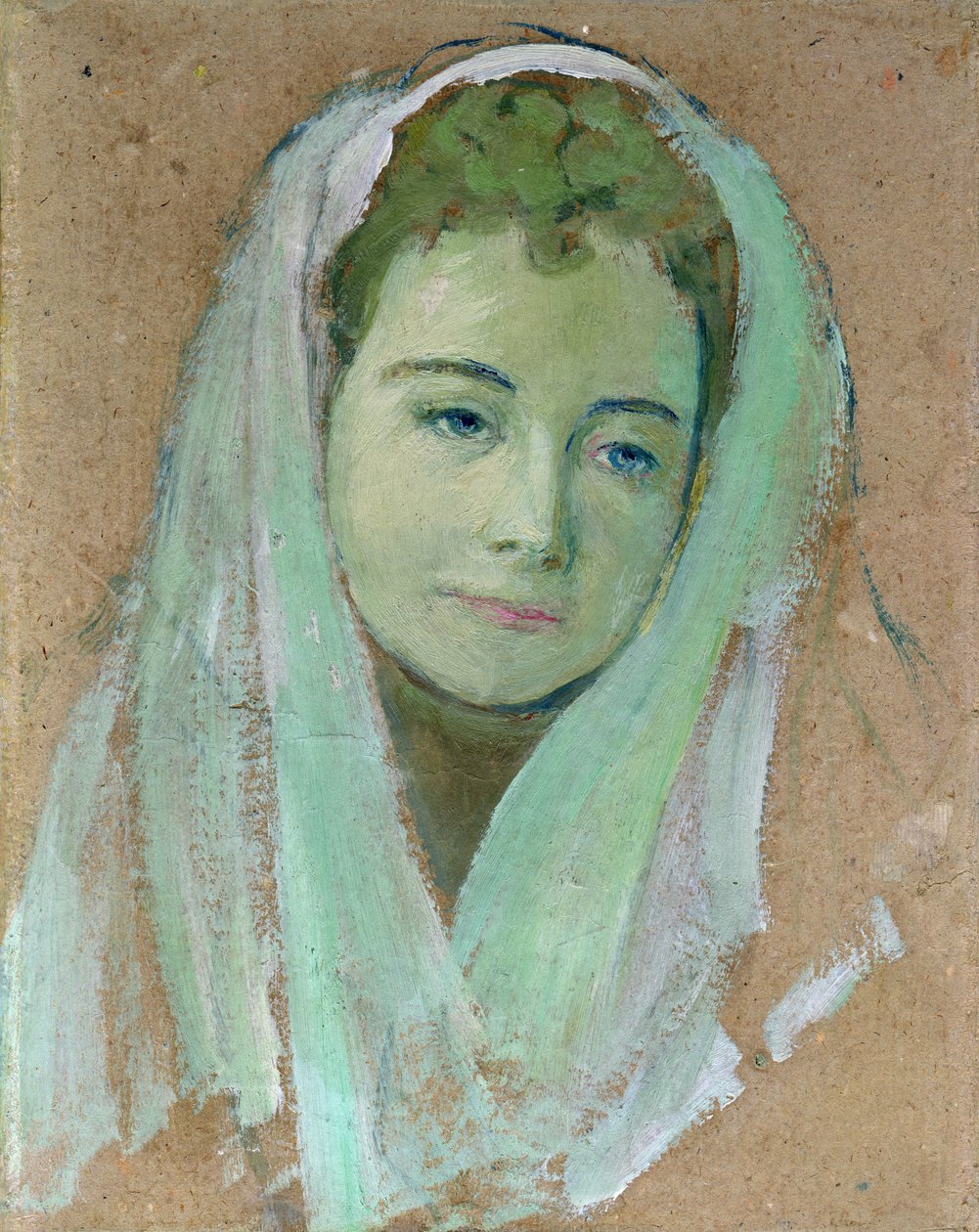 Marthe med hvidt slør, 1891 (olie på kort) af Maurice Denis