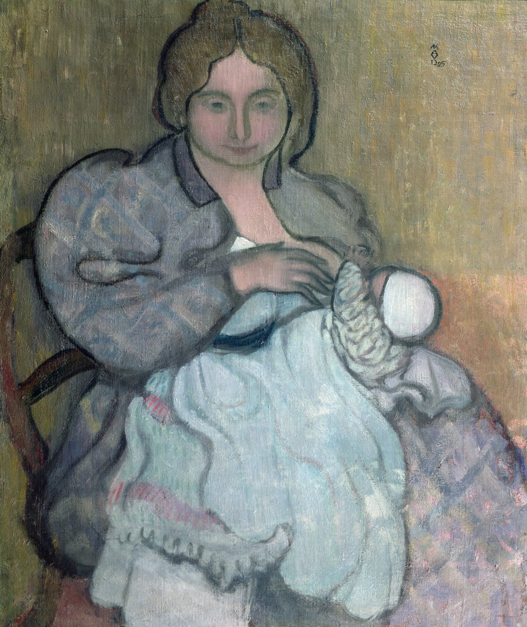 Barsel med en hvid kjole (Jean-Paul) c.1895 af Maurice Denis