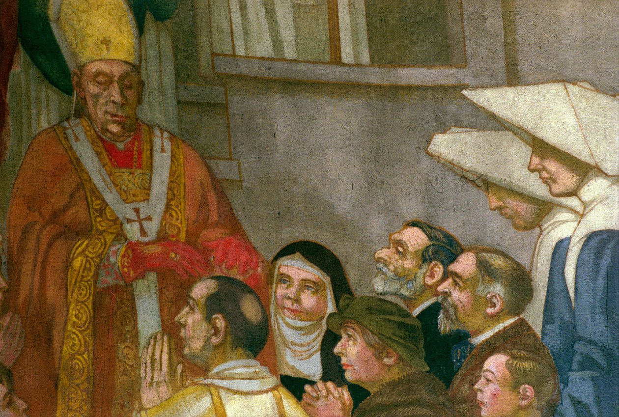 Pinse, fra kirkens apsis, 1934 (se også 83802 og 252659) (detaljer) af Maurice Denis