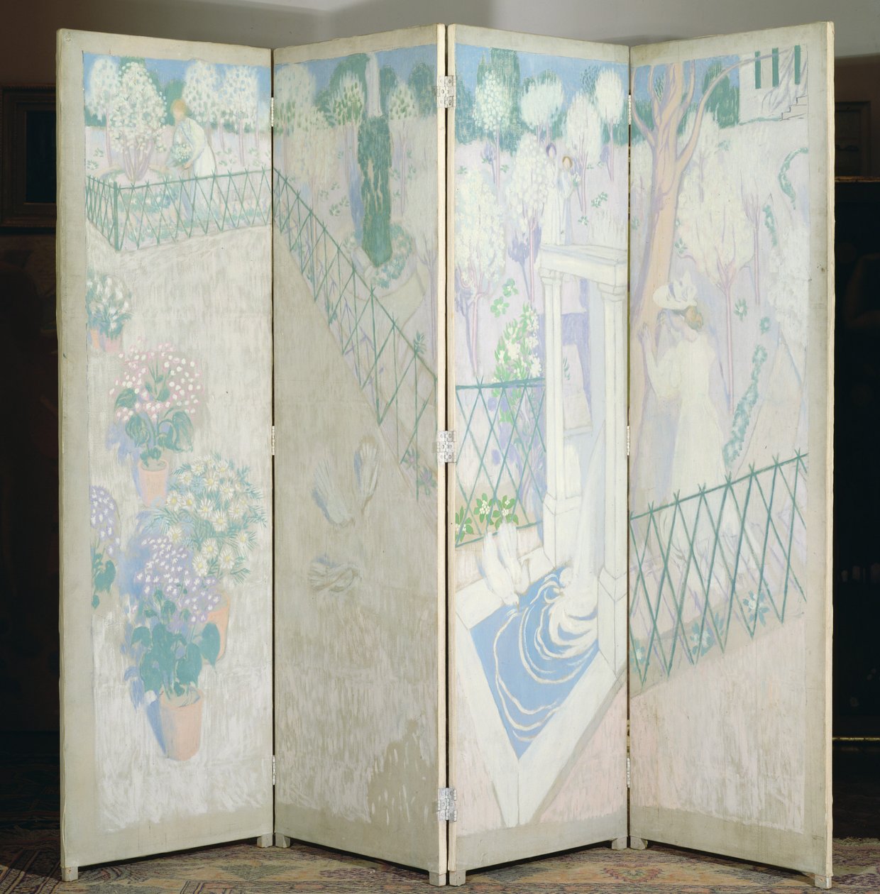 Skærm med duer, ca. 1896 af Maurice Denis
