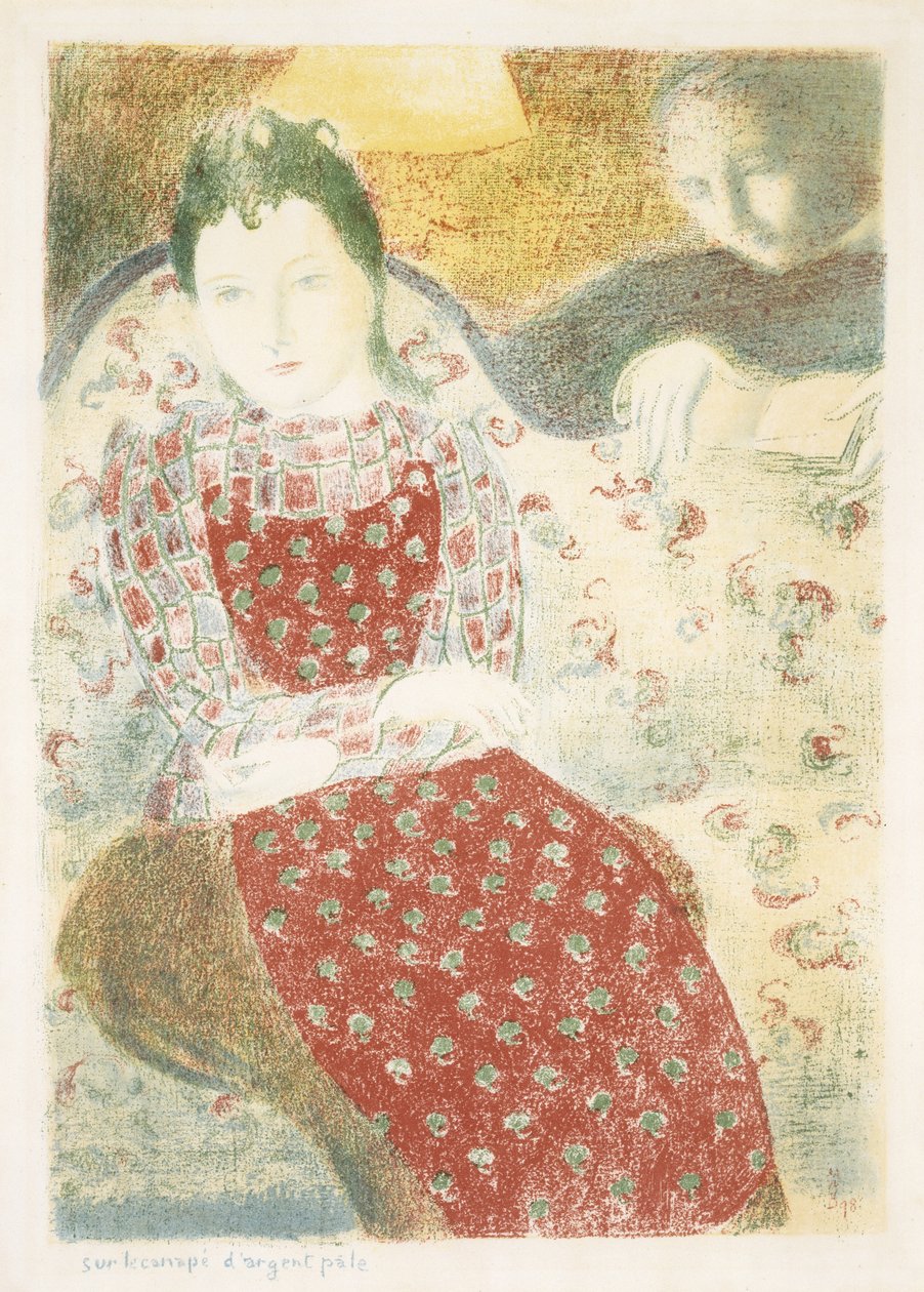 Sur le Canape dargent Pale (On the Pale Silver Couch), 1898 (litografi i farver på vævet papir) af Maurice Denis