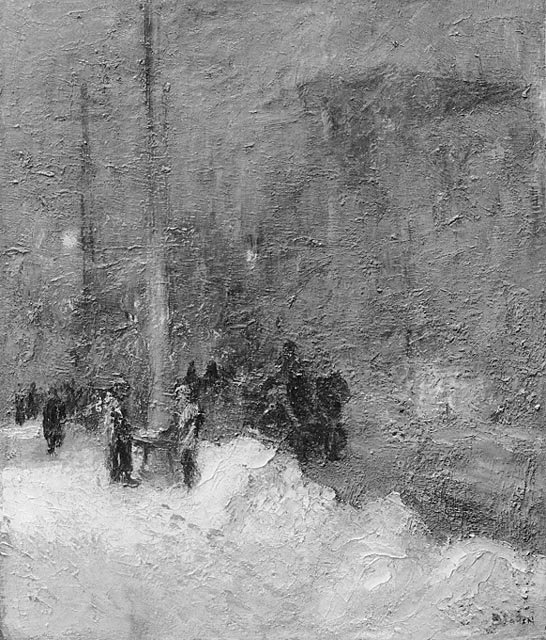 Snestorm, aften af Maurice Galbraith Cullen