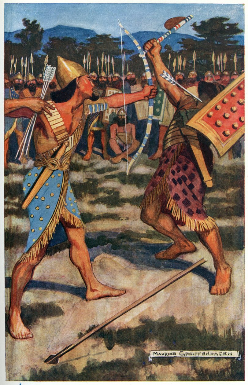 Senuhet Slays the Warrior of Tonu, illustration fra 